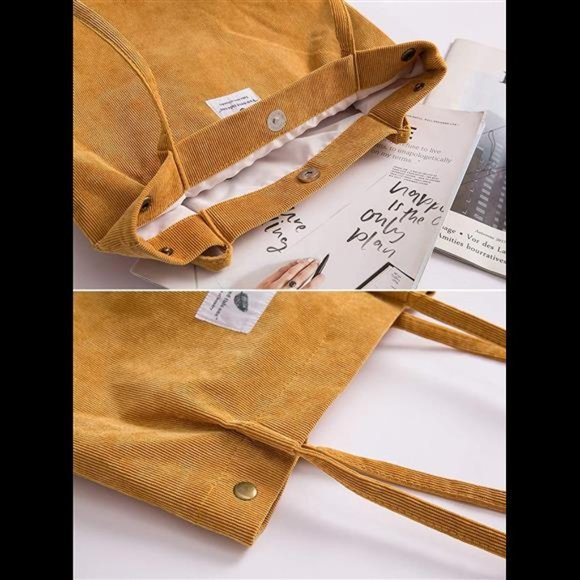 Womens Corduroy Shoulder Tote Bag _SOFT - Picture 6 of 6